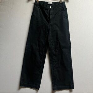 Oak & Fort Black Wide-Leg Pants Sz S